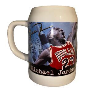 1997 Michael Jordan Chicago Bulls Upper Deck Commemorative Tankard Mug Vintage